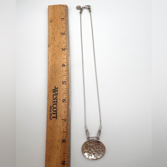 N1356 Vintage Silpada Oval 925 Sterling Silver Pendant Necklace 'Seattle Skies’ - Picture 13 of 15